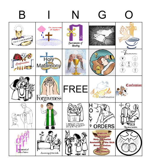 Seven Sacraments Bingo Card