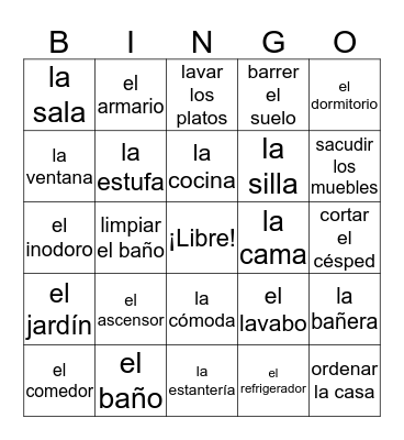 La vivienda Bingo Card