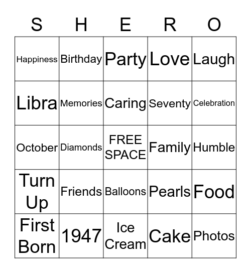 Diamonds and Pearls  Bingo Card