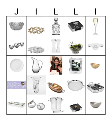 JILLIAN'S BRIDAL BINGO! Bingo Card