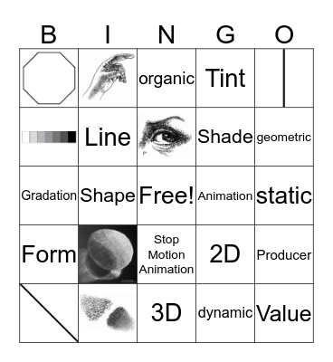 Visual Arts Bingo Card
