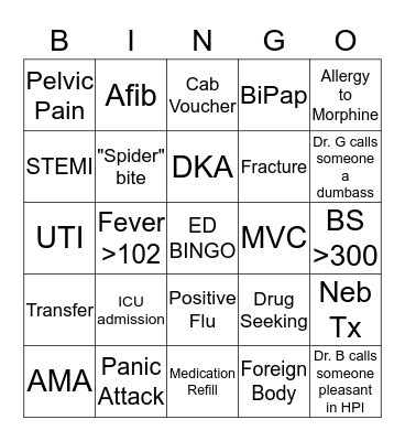 ED BINGO Card