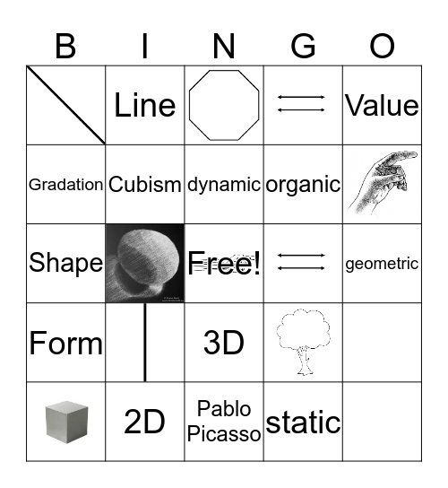 Visual Arts Bingo Card