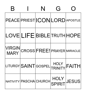 CATECHETICAL SCHOOL Bingo Card