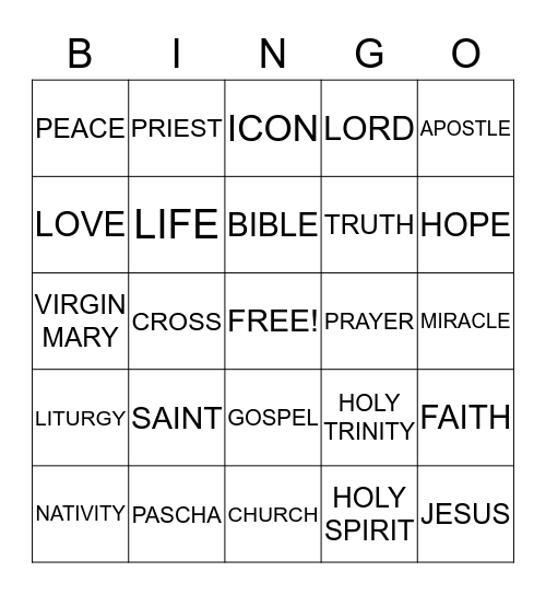 CATECHETICAL SCHOOL Bingo Card