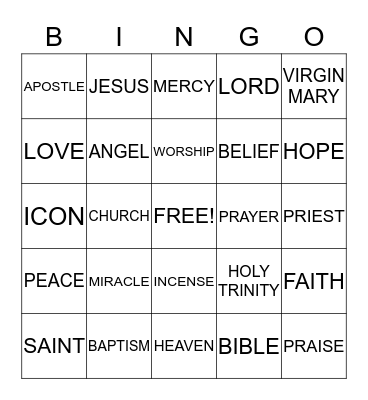 CATECHETICAL SCHOOL Bingo Card