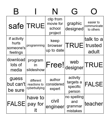 IBT 1st Nine Weeks Test Review Bingo Card