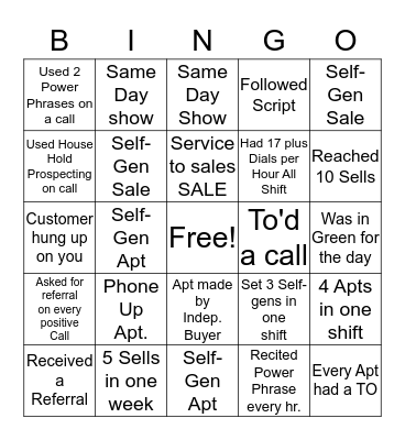 BDC October Bingp Bingo Card