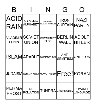 1ST 9 WEEKS EXAM PART 1 Bingo Card