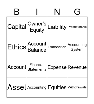 Accounting Stuffs Bingo Card