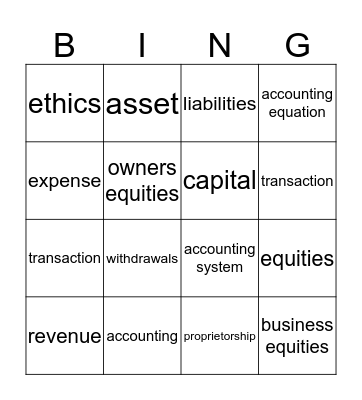 bonus Bingo Card