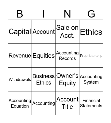 Accounting Stuffs Bingo Card