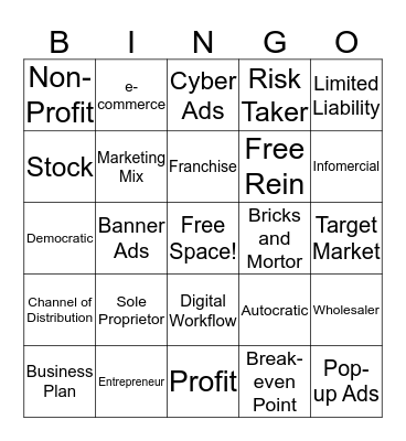 Back To School Night Bingo Card