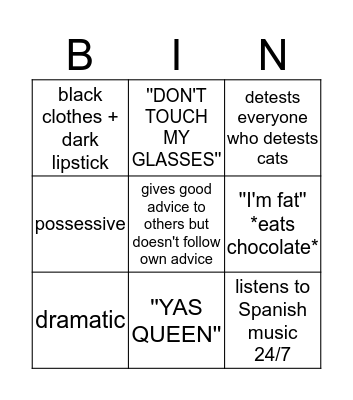 Denise Bingo Card
