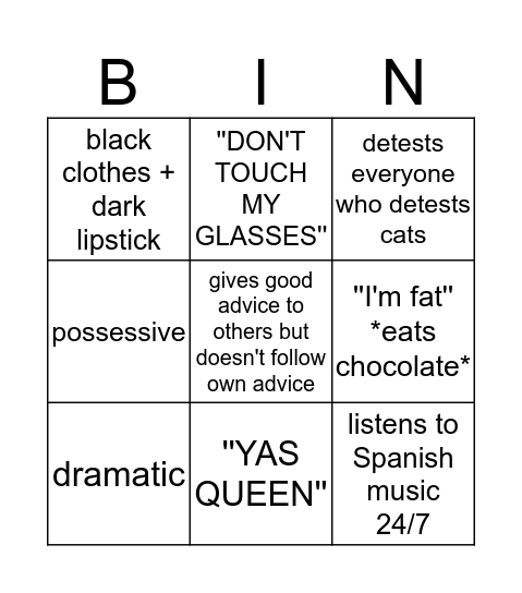 Denise Bingo Card