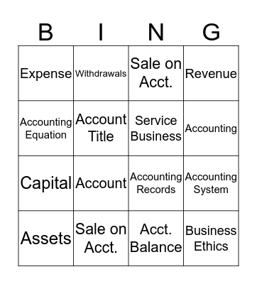 Accounting Stuffs Bingo Card