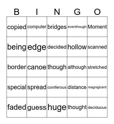 Level 22/23 Bingo Card