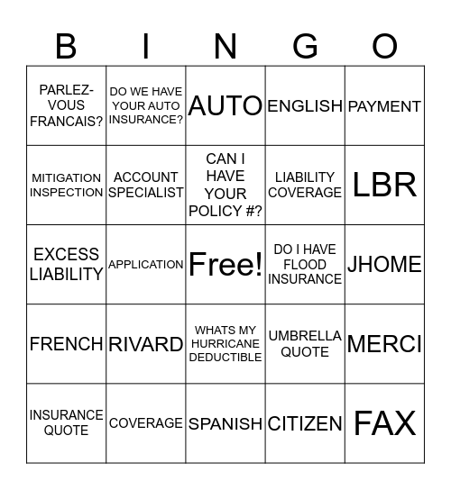 Season Kickoff Bingo Card