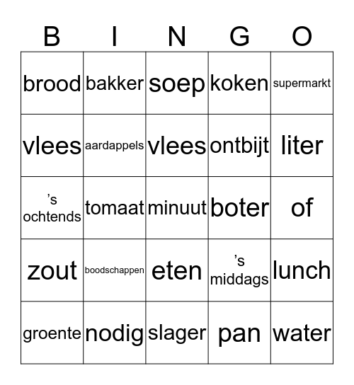 Bingo 4.1, 4.3 en 4.4  Bingo Card