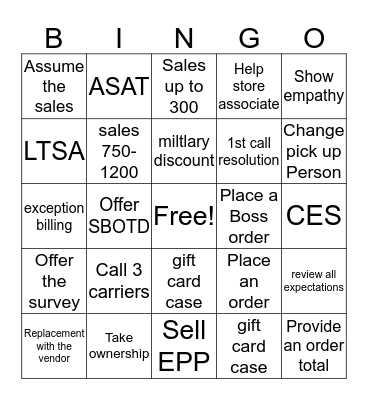 Dragon Bingo Card