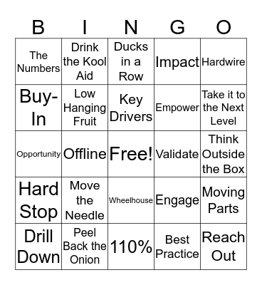 Meeting Bingo Card