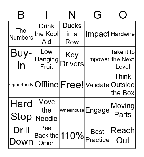 Meeting Bingo Card