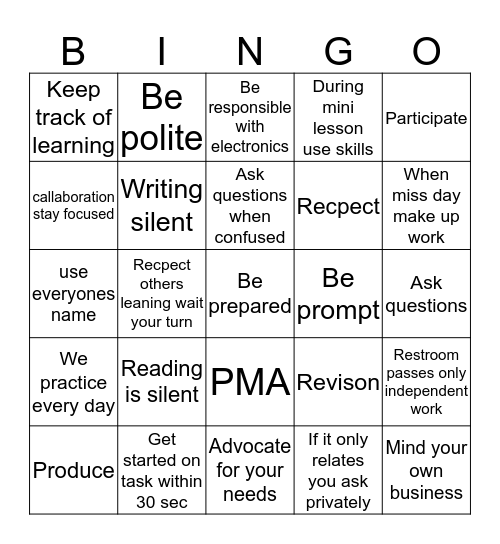 Danny bc Bingo Card