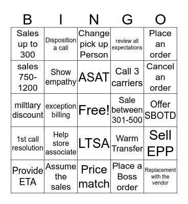 Dragon Bingo Card