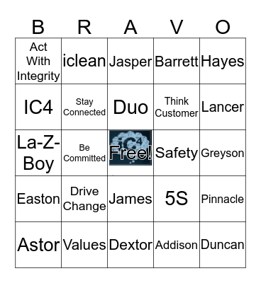 BRAVO Bingo Card