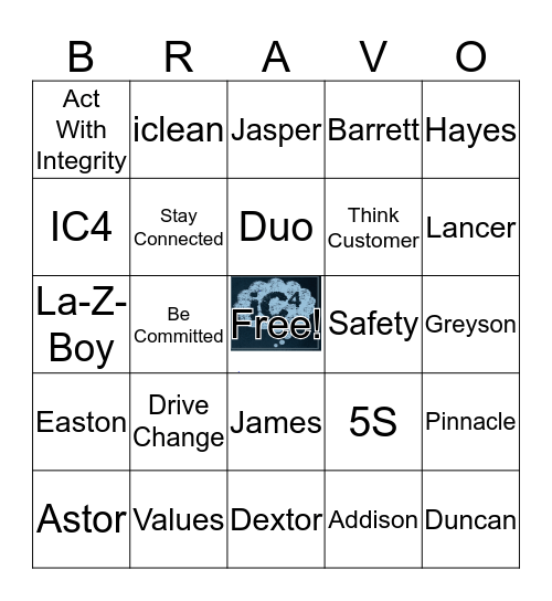 BRAVO Bingo Card