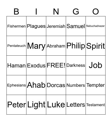 Bible Bingo Card