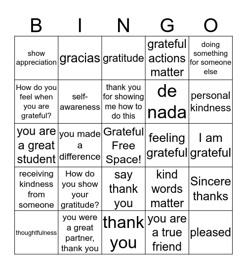 PBS Grateful Bingo Card