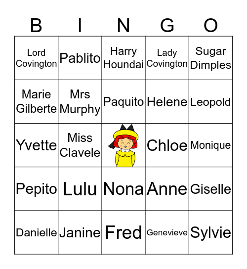 Madeline Bingo Card