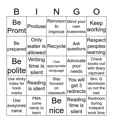 Bingo Card