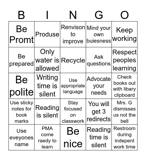 Bingo Card