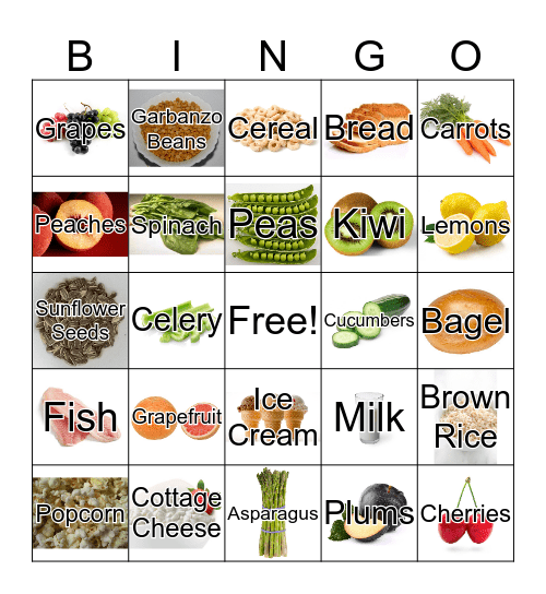 Healthy Eating Bingo Card