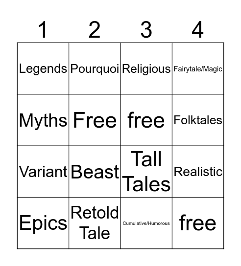 Traditional Bingo Card