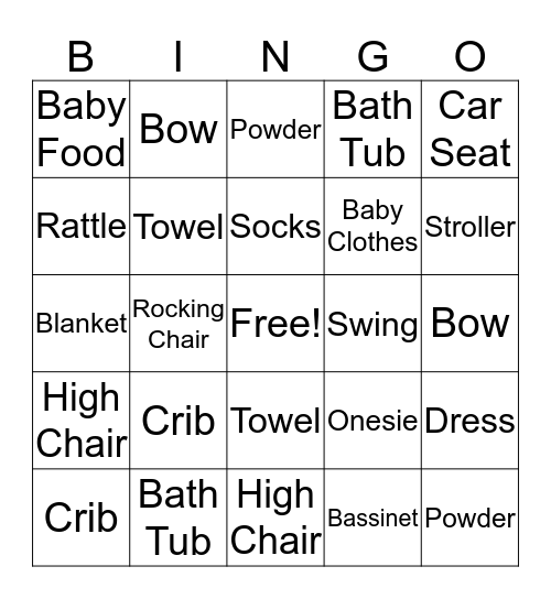 BABY DAY Bingo Card