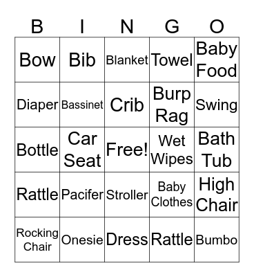 BABY DAY Bingo Card