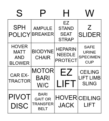 SPH SCAVENGER BINGO Card