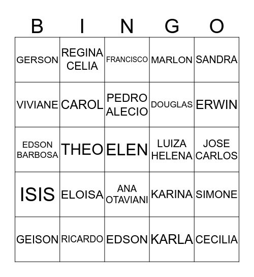 Bingo ROSSETTO Bingo Card