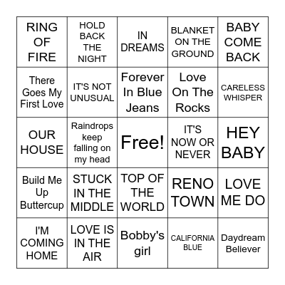 HITS 51 Bingo Card