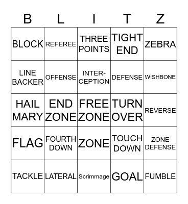 KICKOFF BINGO Card