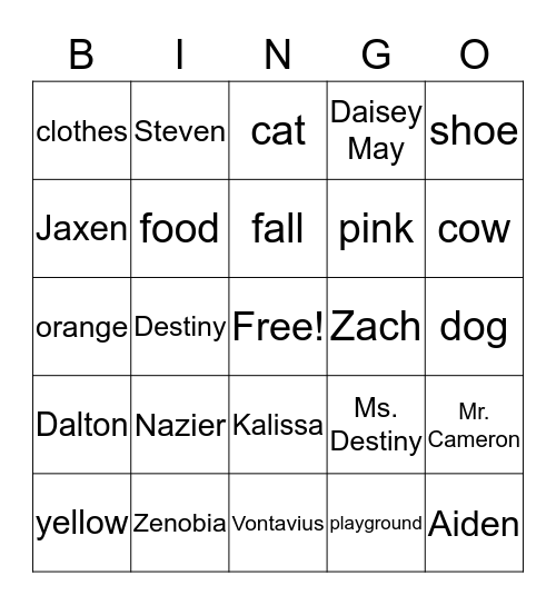 Scope Bingo Card
