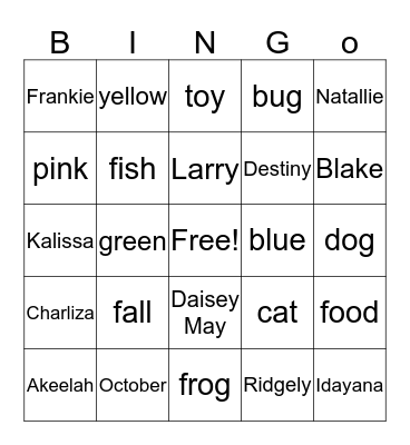 Scope Bingo Card