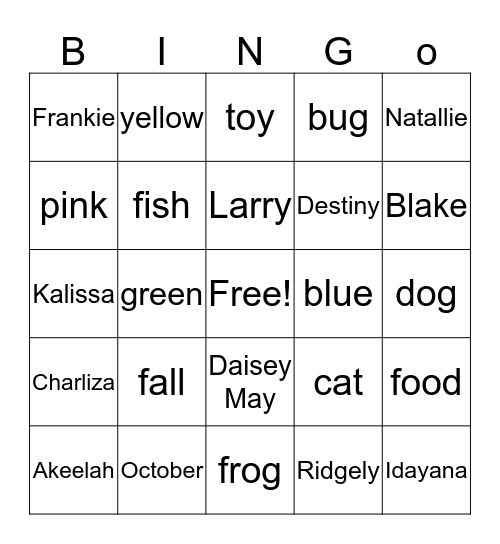 Scope Bingo Card