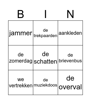 Woordpakket 6 Bingo Card