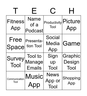 Tech Tool Swap Bingo Card