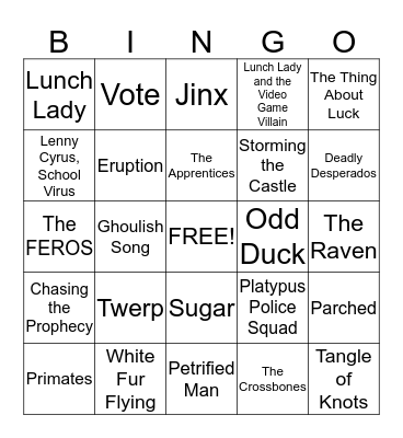 Book Bingo Card