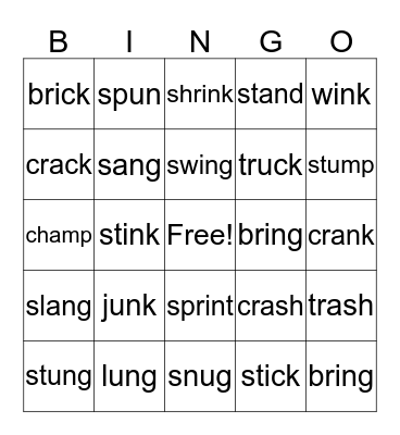 Glued Sounds Bingo Card